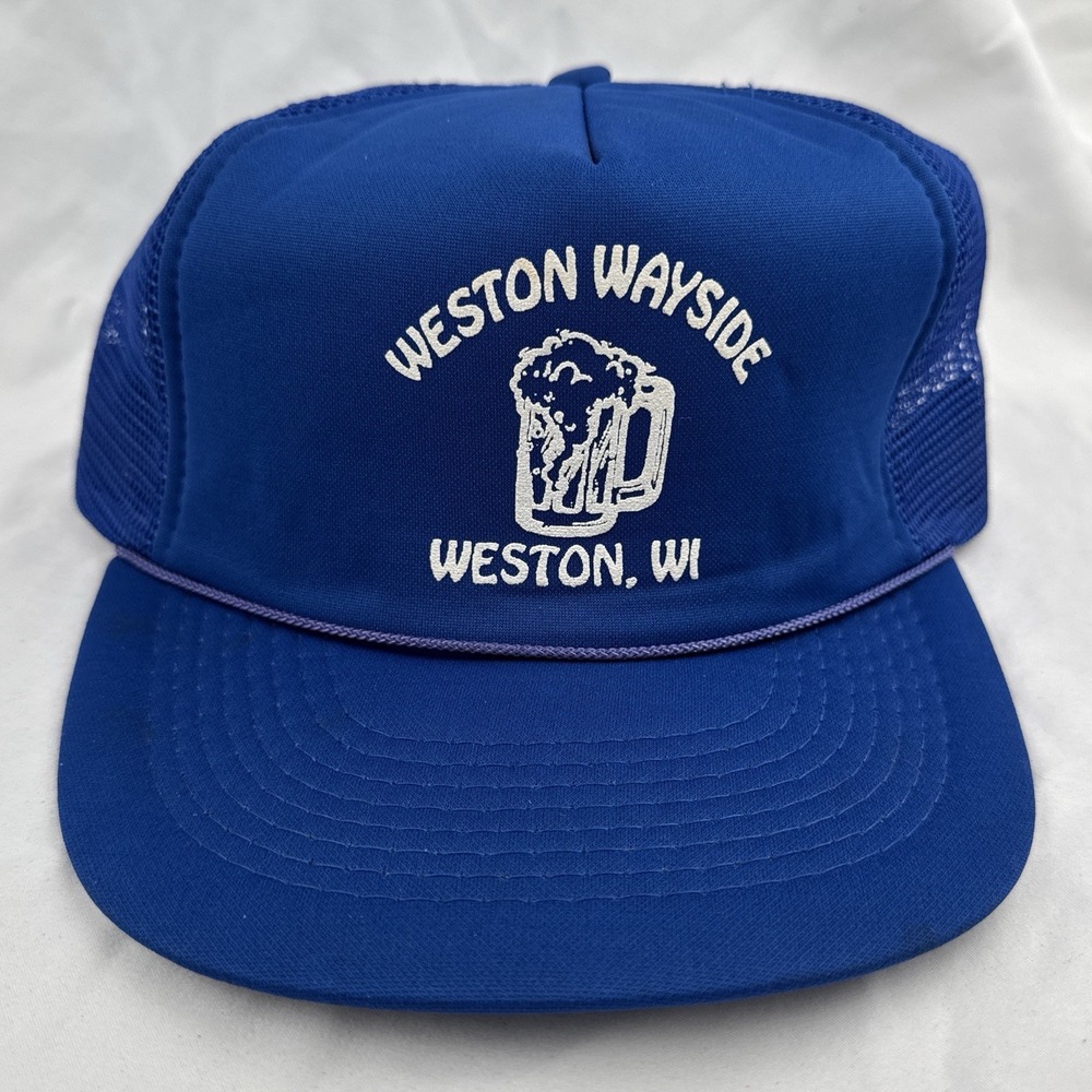Vintage 80s Weston Wayside Tavern Beer Rope Trucker Hat Wisconsin